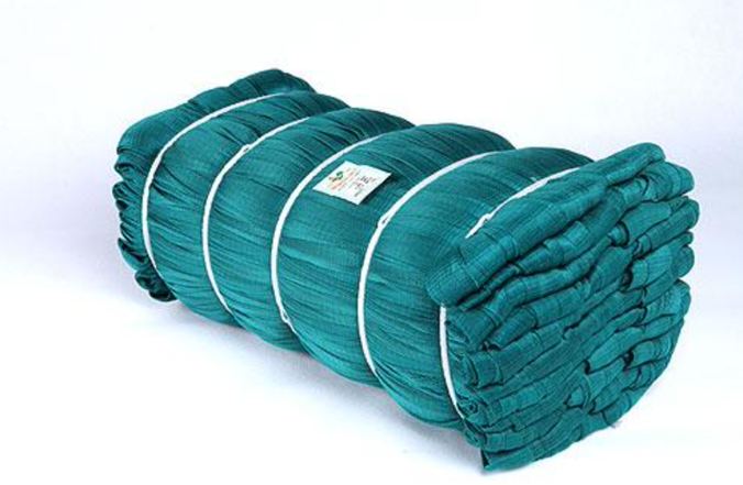 Bundle of green fishing net