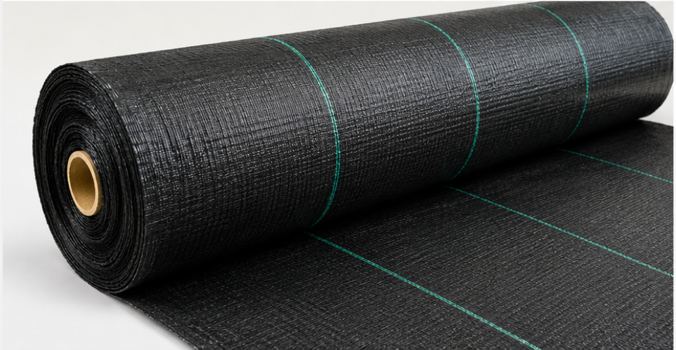 Roll of black PP woven ground cover fabric