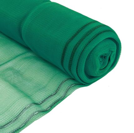 Folded roll of green scaffold netting